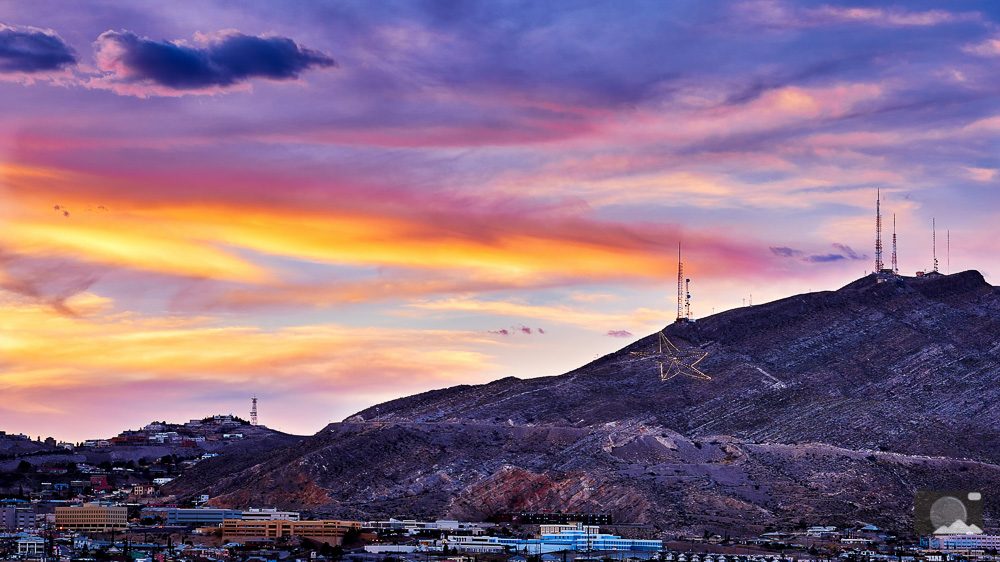 Sunset over the Franklin Mountains in El Paso